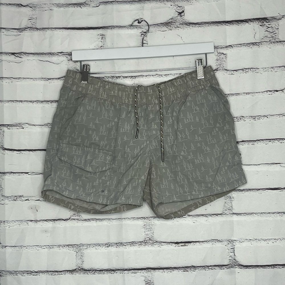 Columbia Drawstring Hiking Shorts Omni-Shade Gray Printed Women’s Small Hippie